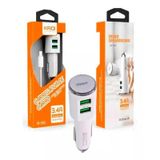 Carregador Veicular Kaidi Kd303S Com Cabo V8 Micro Android