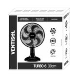 Ventilador De Mesa Oscilante 30cm Com 6 Pás 127v Turbo Preto/Ci