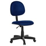 Cadeira Escritorio Giratoria Executiva Em Crepe Azul