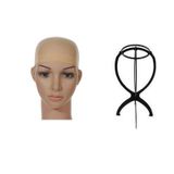 Kit Touca Fina Wig Cap Bege + Suporte Para Peruca Front Lace