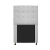 Cabeceira Estofada Dama Capitonê 90 cm para Cama Box Solteiro Corano Branco para Quarto - AM Decor