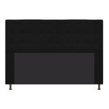 Cabeceira Estofada Dama Capitonê 195 cm para Cama Box King Suede Preto para Quarto - AM Decor