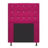 Cabeceira Estofada Dama com Strass 90 cm para Cama Box Solteiro Suede Pink para Quarto - AM Decor