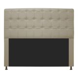 Cabeceira Estofada Dama Capitonê 195 cm para Cama Box King Corano Bege para Quarto - AM Decor