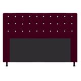 Cabeceira Estofada Dama com Strass 140 cm para Cama Box de Casal Suede Bordô para Quarto - AM Decor