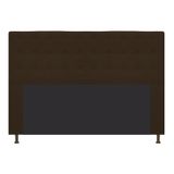 Cabeceira Estofada Dama Capitonê 140 cm para Cama Box de Casal Suede Marrom para Quarto - AM Decor