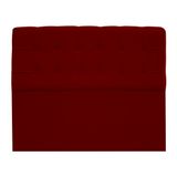 Cabeceira Estofada Mel com Capitonê 140 cm para Cama Box de Casal Suede Bordô Quarto - AM Decor