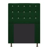 Cabeceira Estofada Dama com Strass 90 cm para Cama Box Solteiro Suede Verde para Quarto - AM Decor