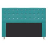 Cabeceira Estofada Dama com Strass 140 cm para Cama Box de Casal Suede Azul Turquesa para Quarto - AM Decor