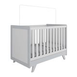 Berço Mini Cama Retrô Móveis Peroba BrancoCinza