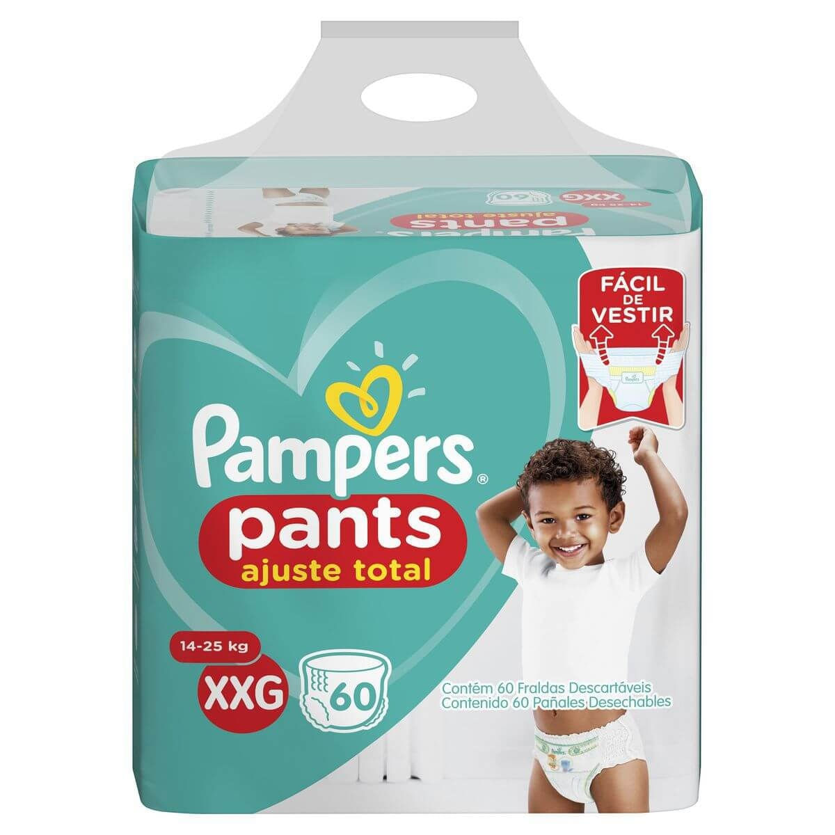 Fralda Descartável Pampers Pants Ajuste Total Xxg 60 Unidades