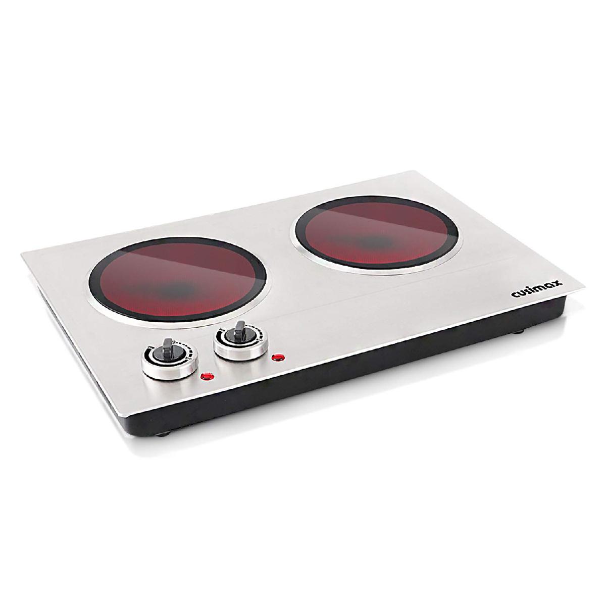 Cooktop Fogão Elétrico Duplo Queimador de Cerâmica Infravermelho 1800 W