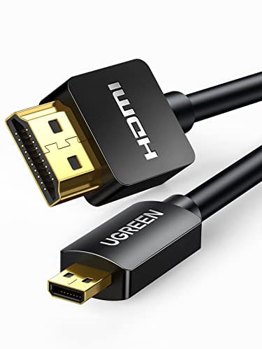 Ugreen Micro Hdmi Para Adaptador De Cabo Hdmi 4k 60hz Ethernet Retorno De Áudio Compatível Com Gopro Hero 7 Black Hero 5 4 6 Raspberry Pi