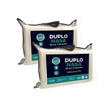 Kit 4 Travesseiros Nasa Poliuretano 45x65 cm Duoflex Duplo Nasa Creme