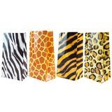 Super Z Outlet Zoo Animal Print Design Padrão Sacos De Papel Para Favores De Festas Doces, Lanches, Decoração, Artes E Artesanato Infanti