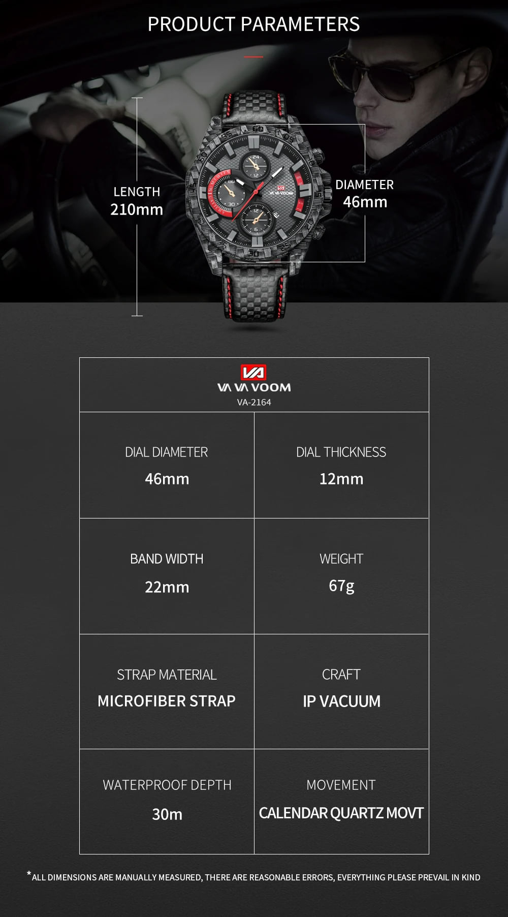 Relógio Masculino Va Va Voom 2092 À Prova D'água Azul