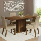 Conjunto Sala De Jantar Mesa Tampo De Madeira 4 Cadeiras Rustic/imperial Keila Madesa