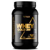 Whey Protein Gold 3w Topway Cookies 900g Vitamina B12, D, Triptofano, Stévia E Taumatina