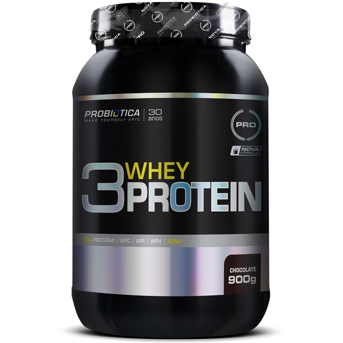 3 WHEY PROTEIN 900g Probiótica - Chocolate