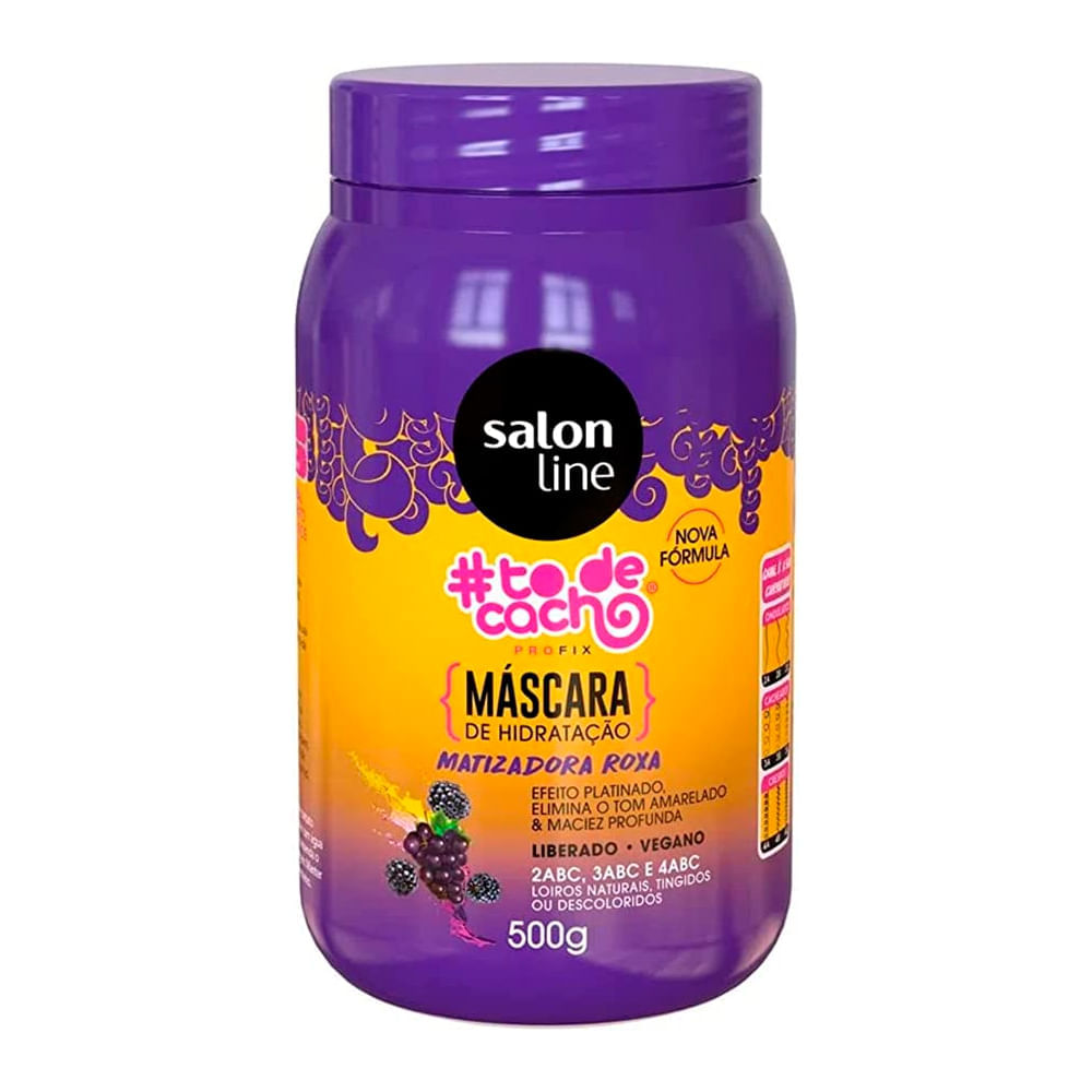 Máscara De Hidratação Matizadora Tô De Cacho Roxo Salon Line 500g