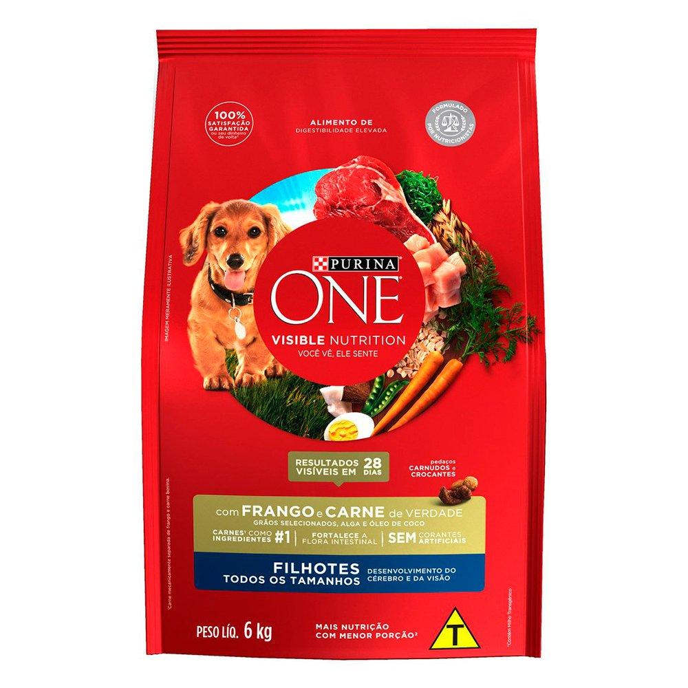 Ração Seca Nestlé Purina One Frango E Carne Para Cães Filhotes - 6 Kg