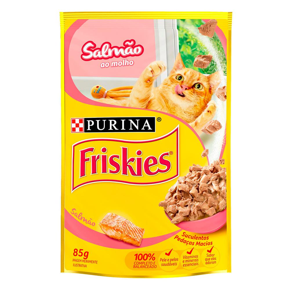 Ração Nestlé Purina Friskies Sachê Salmão Ao Molho Para Gatos - 85 G