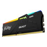 Memória Gamer Kingston Fury Beast Rgb, 8gb, Ddr5, 5200mhz, Cl40 - Kf552c40bba-8