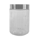 Pote De Vidro Com Tampa De Aço Inox Com Visor Acrílico 1,2l