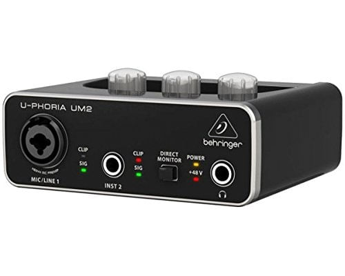 Interface De Áudio Behringer, 1x Xlr/trs 1x 1/4 2x Rca Usb, Preto, 1 Canal (um2)