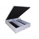 Base Cama Box Bau Bipartido Casal Corino Branco 43x138x188