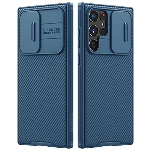 Capa Com Cobertura Deslizante Da Câmera, Nillkin Camshield Pro Para S22 Ultra Samsung Galaxy, Azul - 6,8&#39; 5g