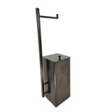 Lixeira Inox Quadrada Com Papeleira Grafit