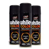 Tinta Spray White Color Alta Temperatura Preto Fosco 340ml - 3 Peças