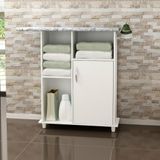 Tábua de Passar Florence 1 Porta 3 prateleiras 1 Cabideiro em MDP Notável Móveis 55002 Branco