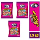 Balas Fini Minhocas Cítricas Gusanos Ácidos Pacotão 1,5 Kg