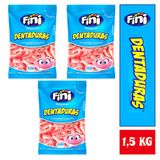 Balas Fini Dentaduras Morango E Franboesa Pacotão De 1,5 Kg