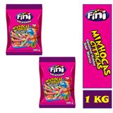Balas Fini Minhocas Cítricas Gusanos Ácidos Pacotão 1kg