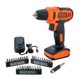 Furadeira Parafusadeira Black &amp; Decker Ld12scbr 3/8p + 31 Acessórios, Maleta, Bivolt
