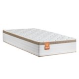 Colchão Solteiro Molas Ensacadas Real 88x188x27cm Branco/Bege - Suporta até 130kg