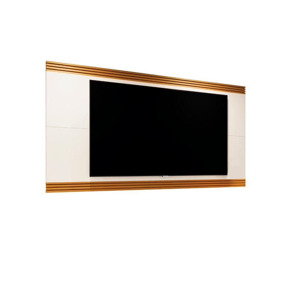 Painel Munique Garden Para Tv Até 75 Polegadas 218cm Cor:offwhite/cedro