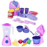 Kit Jantar Menina Forma Bolo Brinquedo Comida Legume 25pç