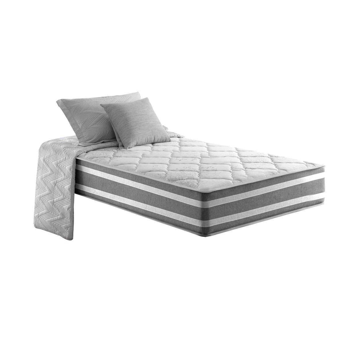 Colchao Solteirao Molas Masterpocket Ensacadas Duo Sono Double Face Euro Pillow Gray 96x203x30 Anjos