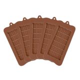 Kit 5 Formas Silicone Para Barra De Chocolate De 100 Gramas