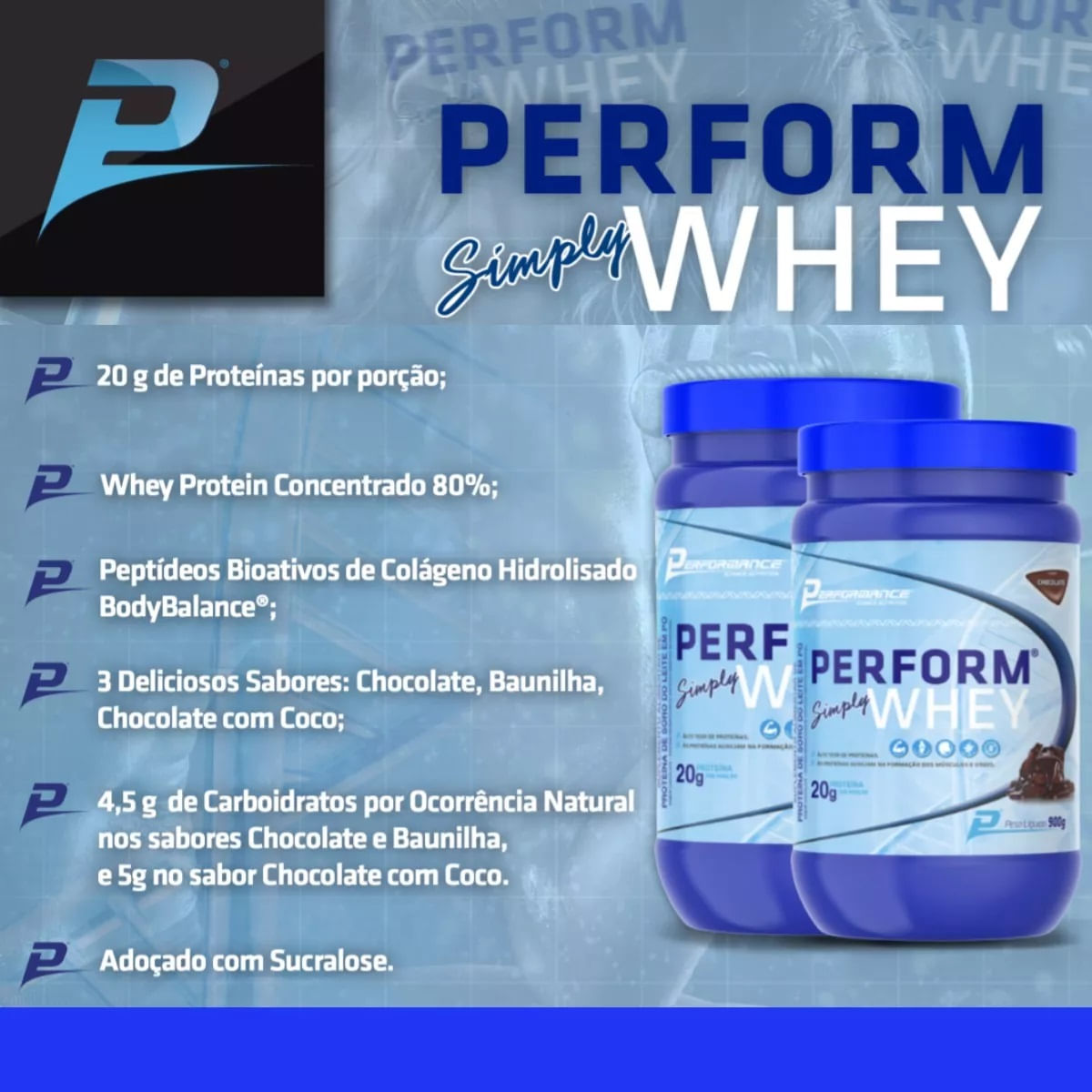 Perform Simply Whey Performance Nutrition Chocolate 900g - Carrefour