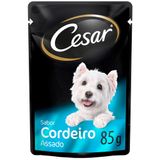 Ração Úmida Cesar Sachê Cortes Selecionados Sabor Cordeiro Assado Ao Molho Para Cães Adultos - 85 G