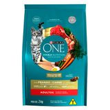 Ração Seca Nestlé Purina One Frango E Carne Para Gatos Adultos - 2 Kg