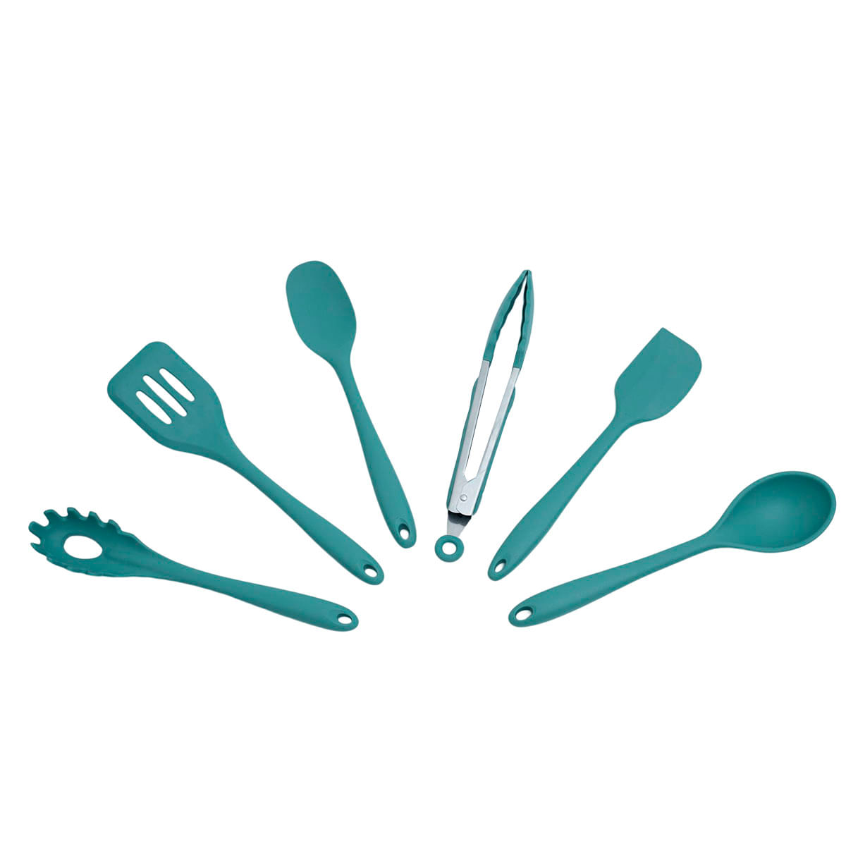 Kit 6 Utensílios De Cozinha De Silicone Completo Multiuso - Oikos