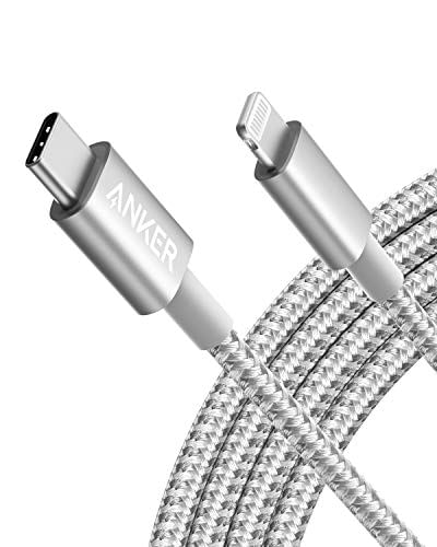 Cabo Anker Usb-c Para Lightning 6ft Mfi, Cordão De Nylon Rápido Para Iphone/airpods, Com Pd (prata)