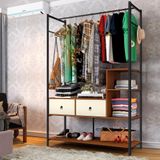 Closet Modulado Com Cabideiro 120 Cm Aço Preto Canela Off White Sevilha Art Panta