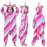 Meninas Unicórnio Flanela Animal Pijamas Inverno Unicornio Rainbo